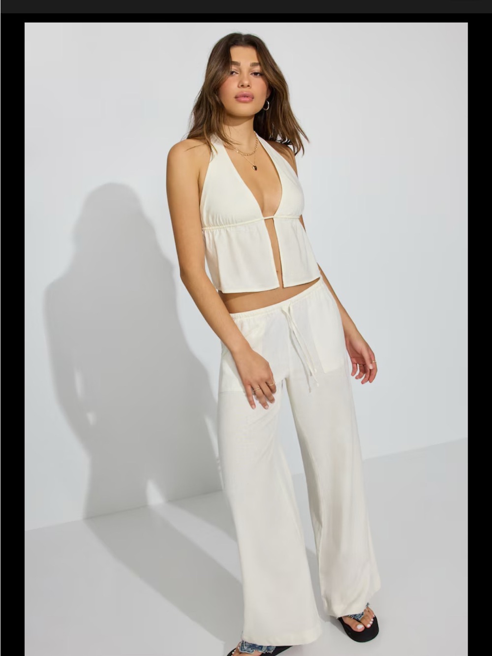 White linen matching set - Picture 2 of 3
